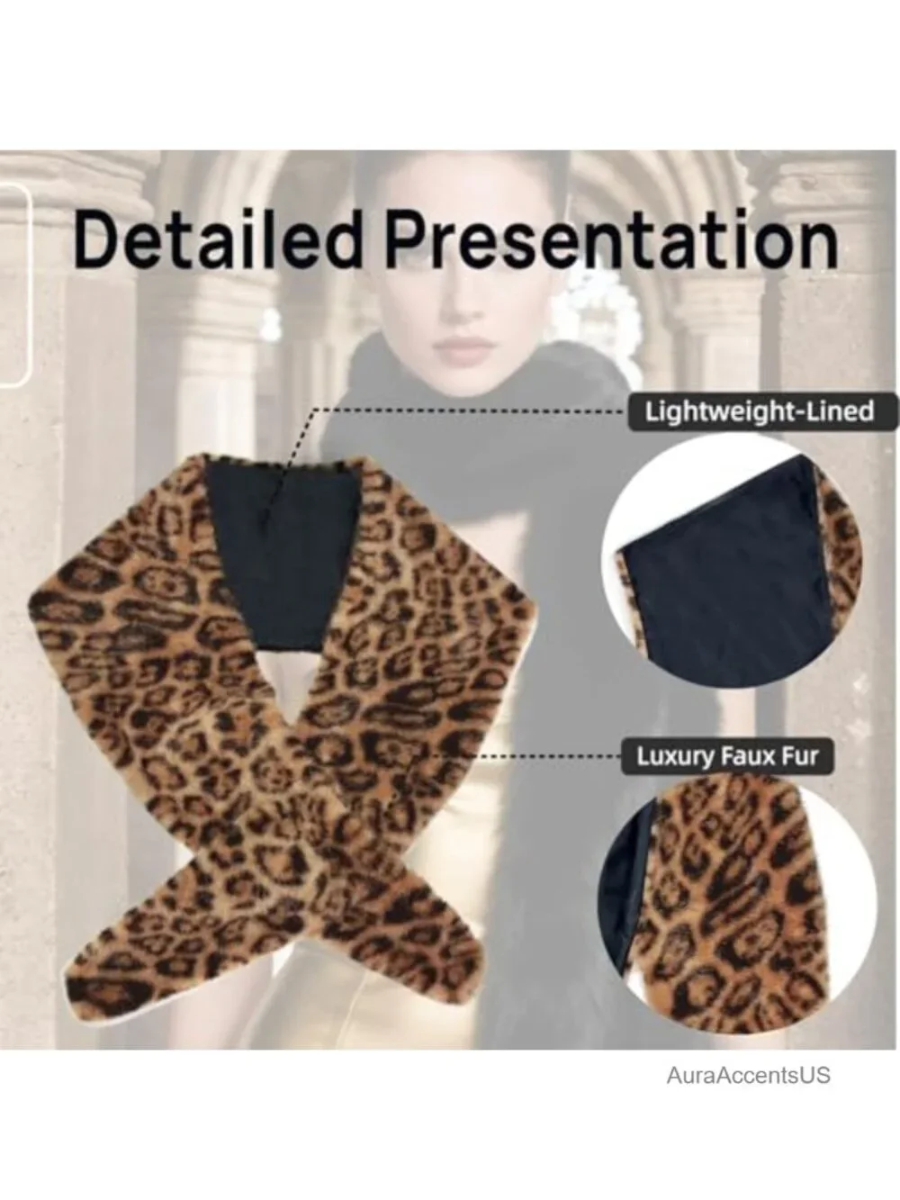Faux Fur Shawl Wrap Winter Stole Scarf Women Party Fur Neck Warmer